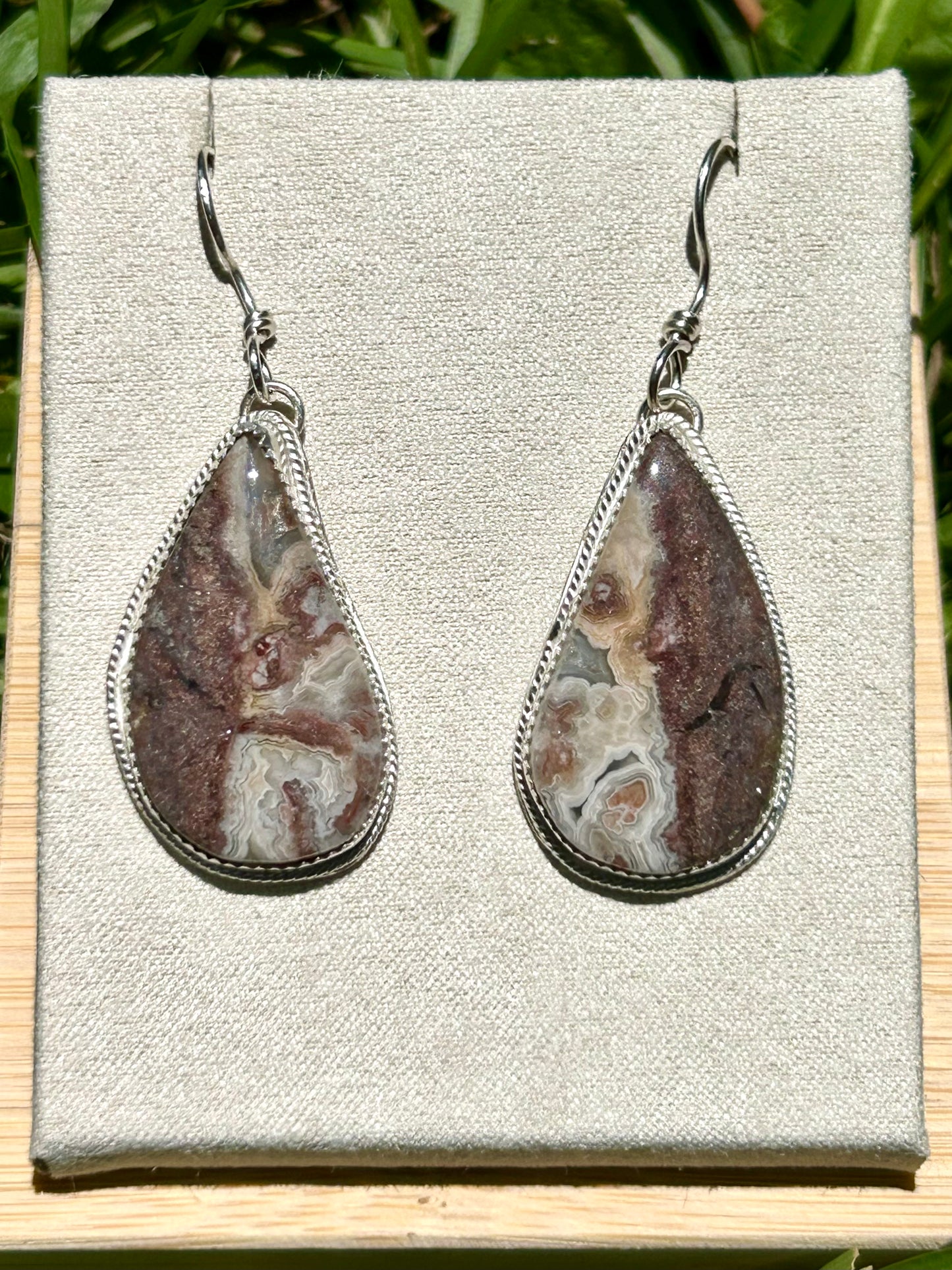 Crazy Lace Agate Sterling Silver Earrings