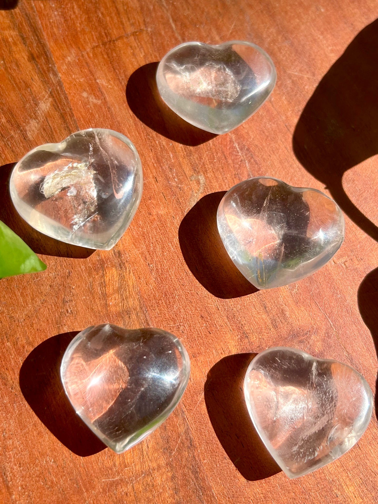Clear Quartz Gemstone Mini Polished Heart Carvings