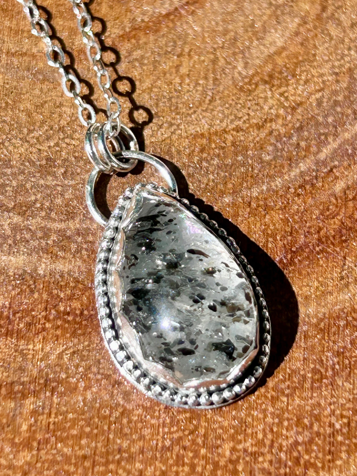 Garden Quartz Gemstone Sterling Silver Pendant Necklace