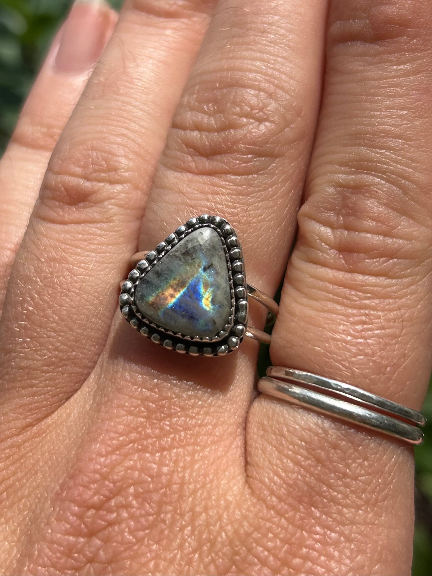 Labradorite Sterling Silver Ring, Size 7