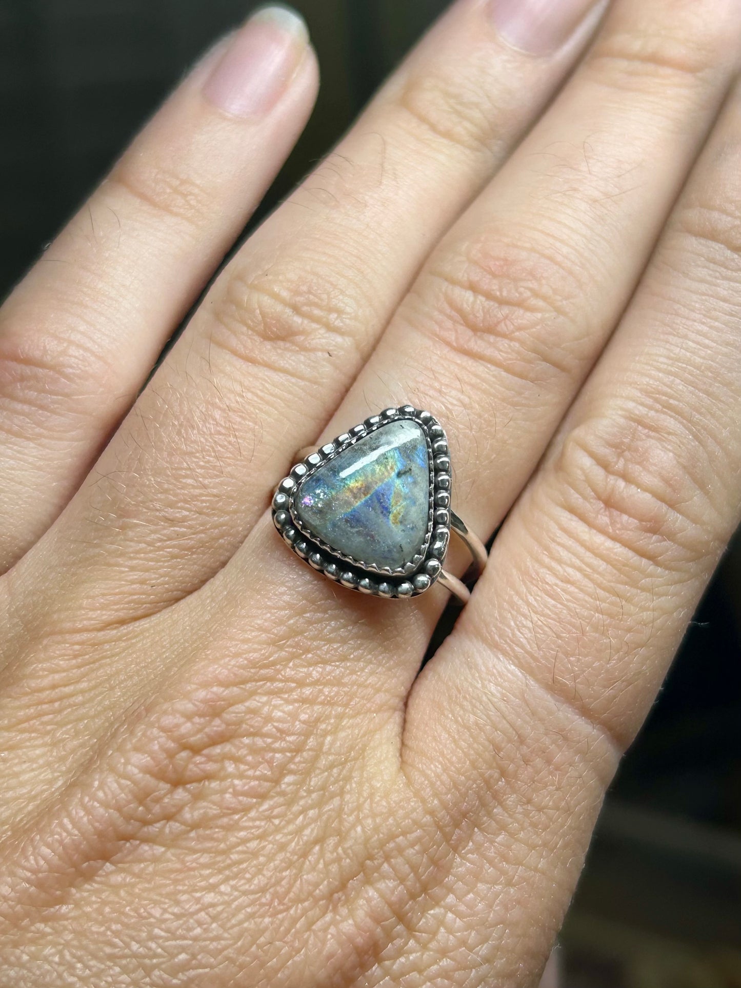 Labradorite Sterling Silver Ring, Size 7