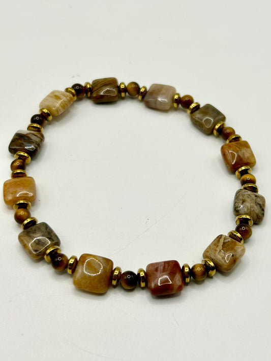 Pietersite & Tiger’s Eye Gemstone Bracelet