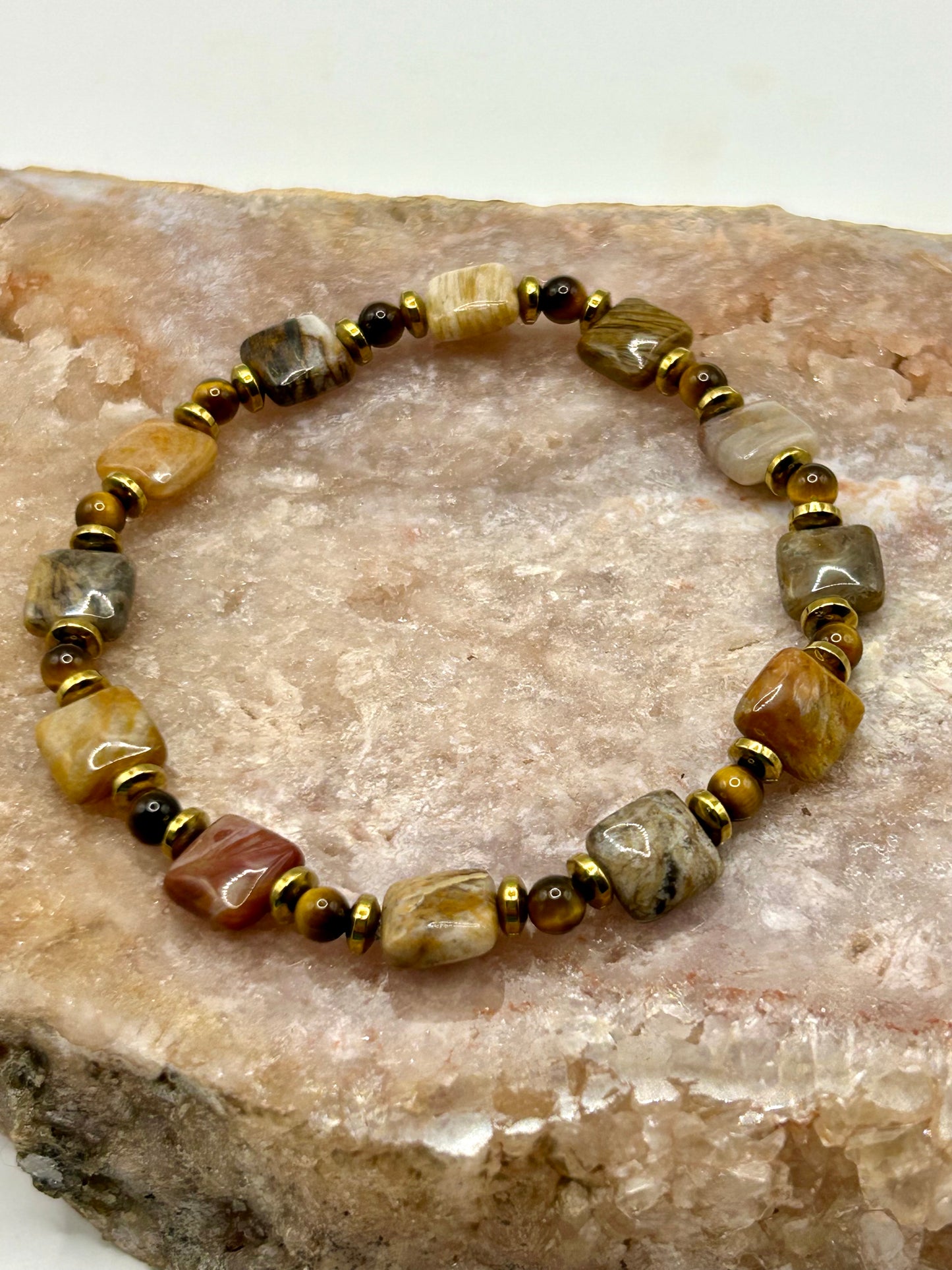 Pietersite & Tiger’s Eye Gemstone Bracelet