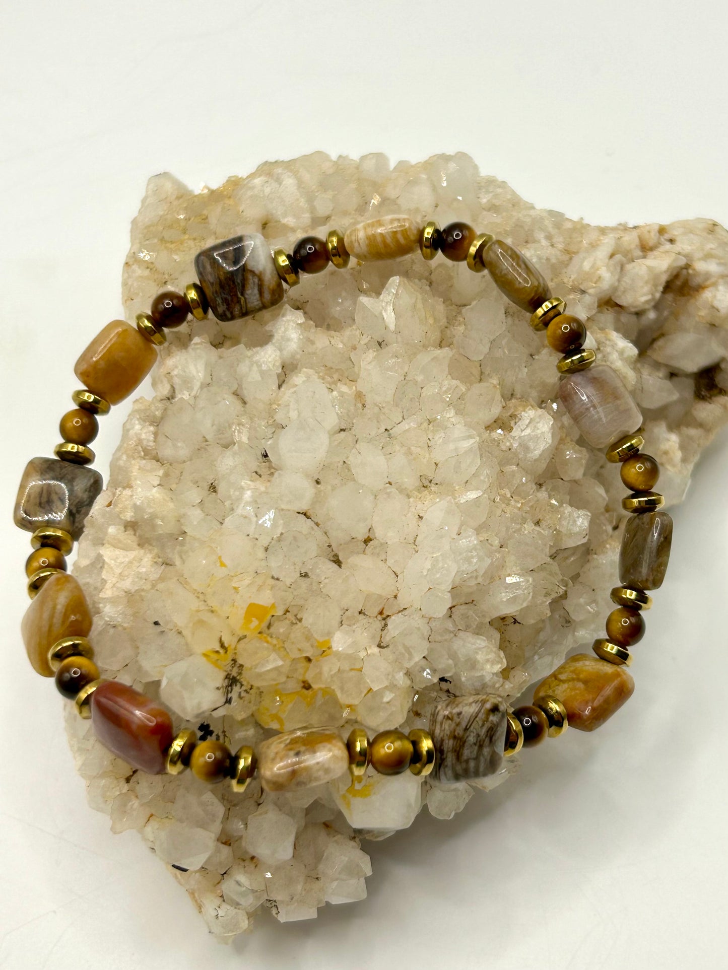 Pietersite & Tiger’s Eye Gemstone Bracelet