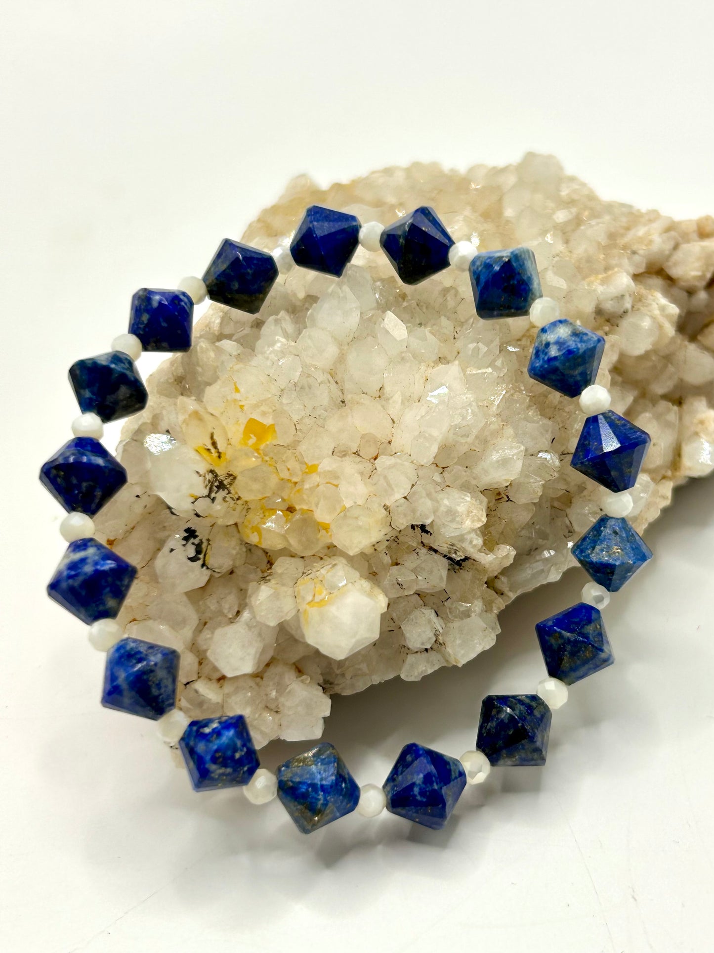 Lapis Lazuli & Mother-of-Pearl Gemstone Bracelet
