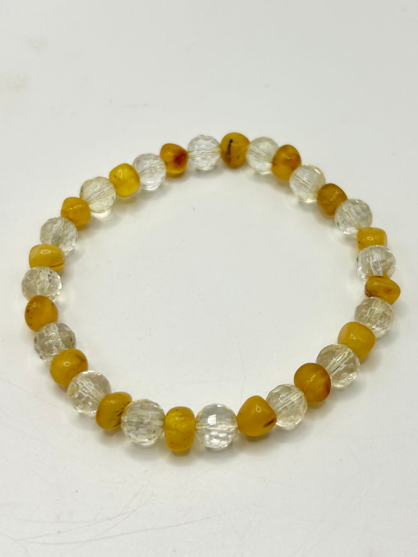 Citrine & Amber Gemstone Bracelet