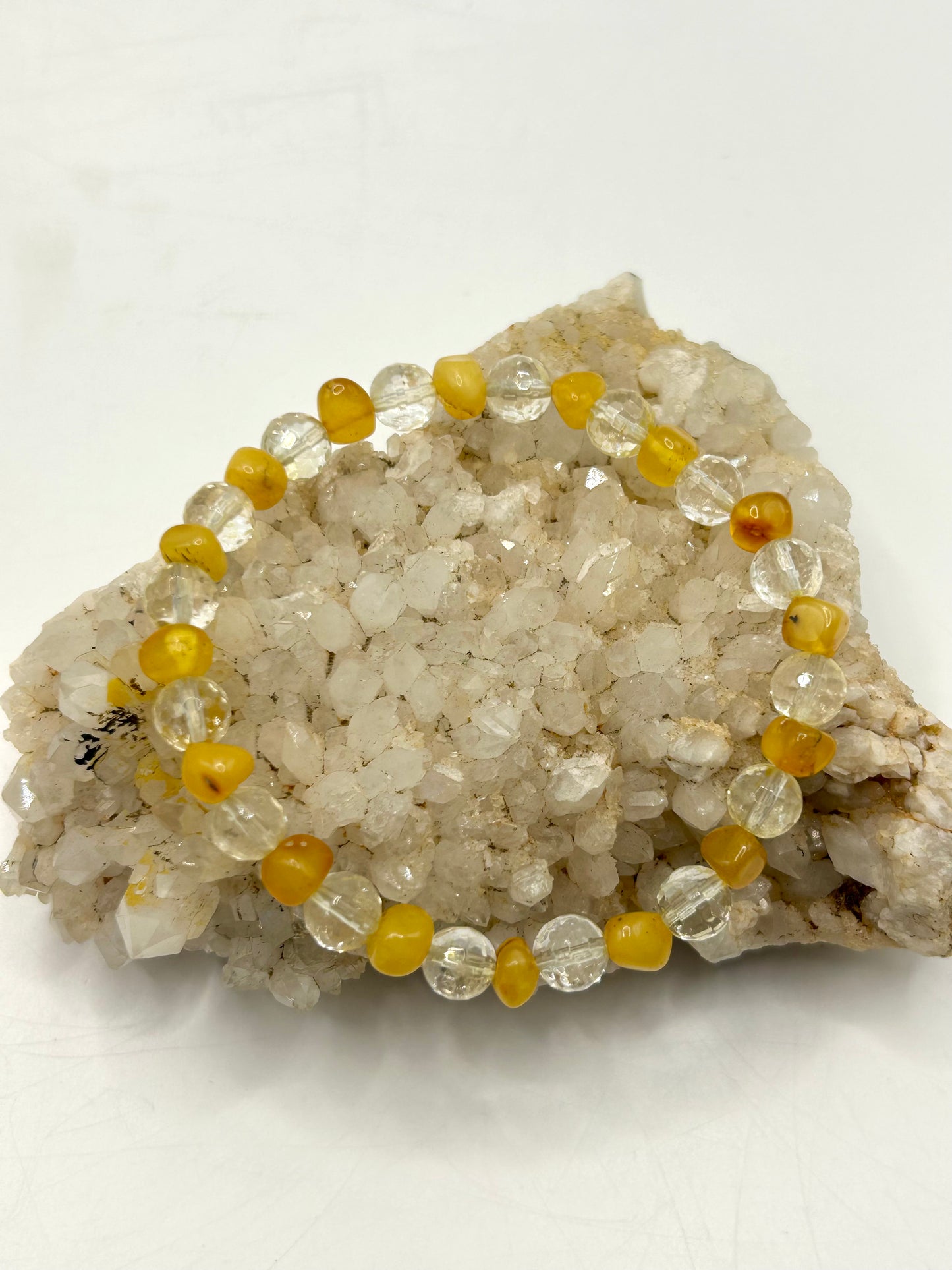 Citrine & Amber Gemstone Bracelet