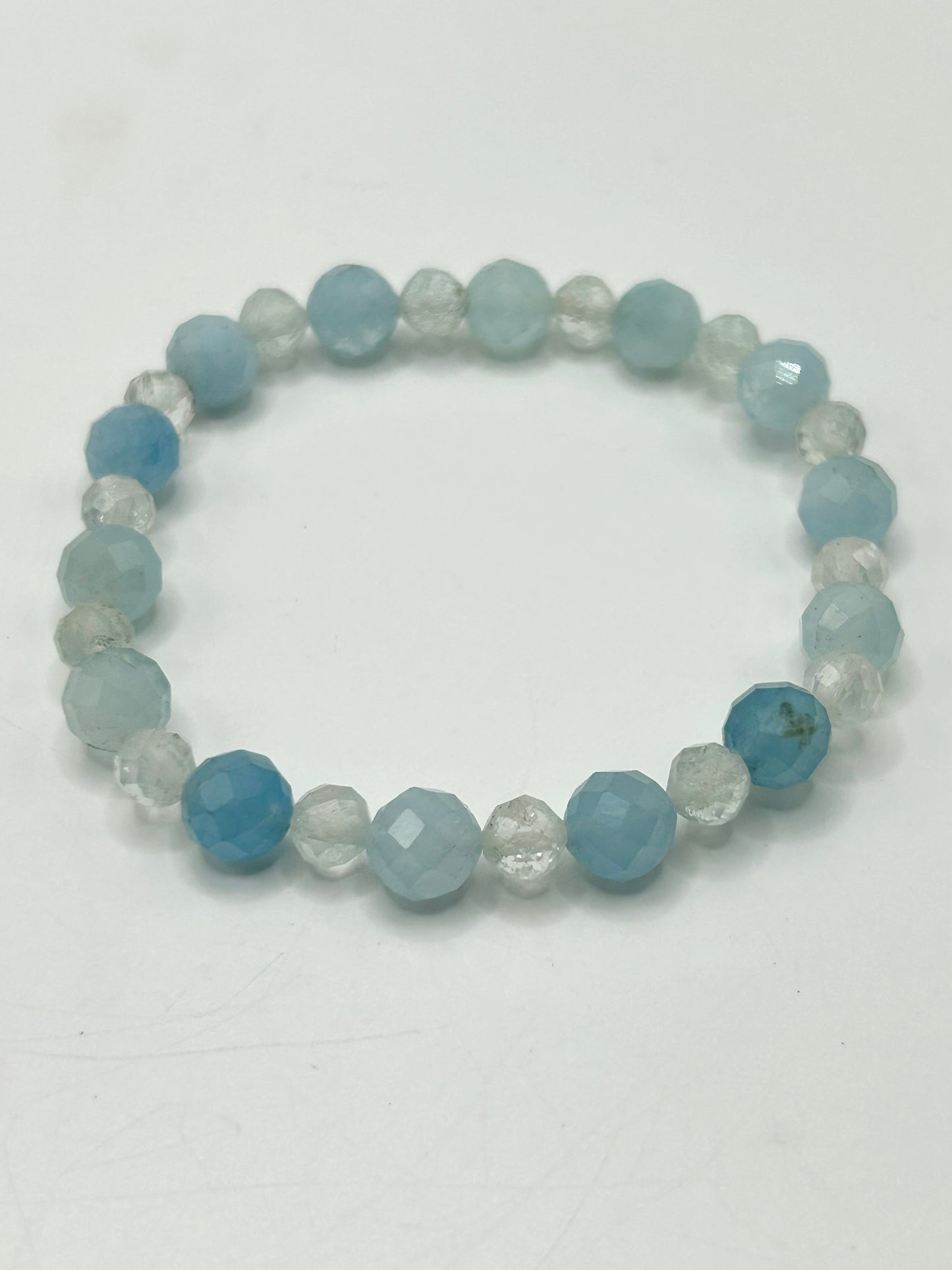 Aquamarine & Topaz Gemstone Bracelet