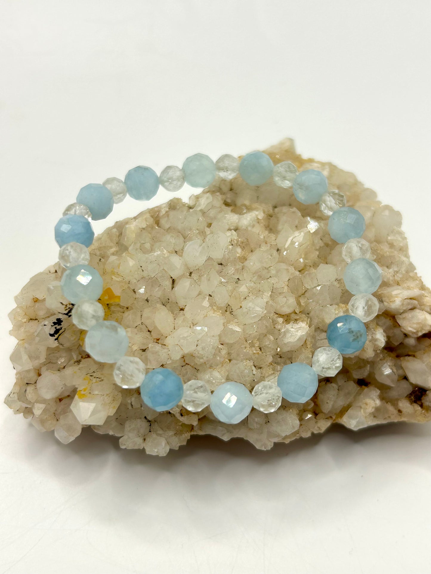 Aquamarine & Topaz Gemstone Bracelet
