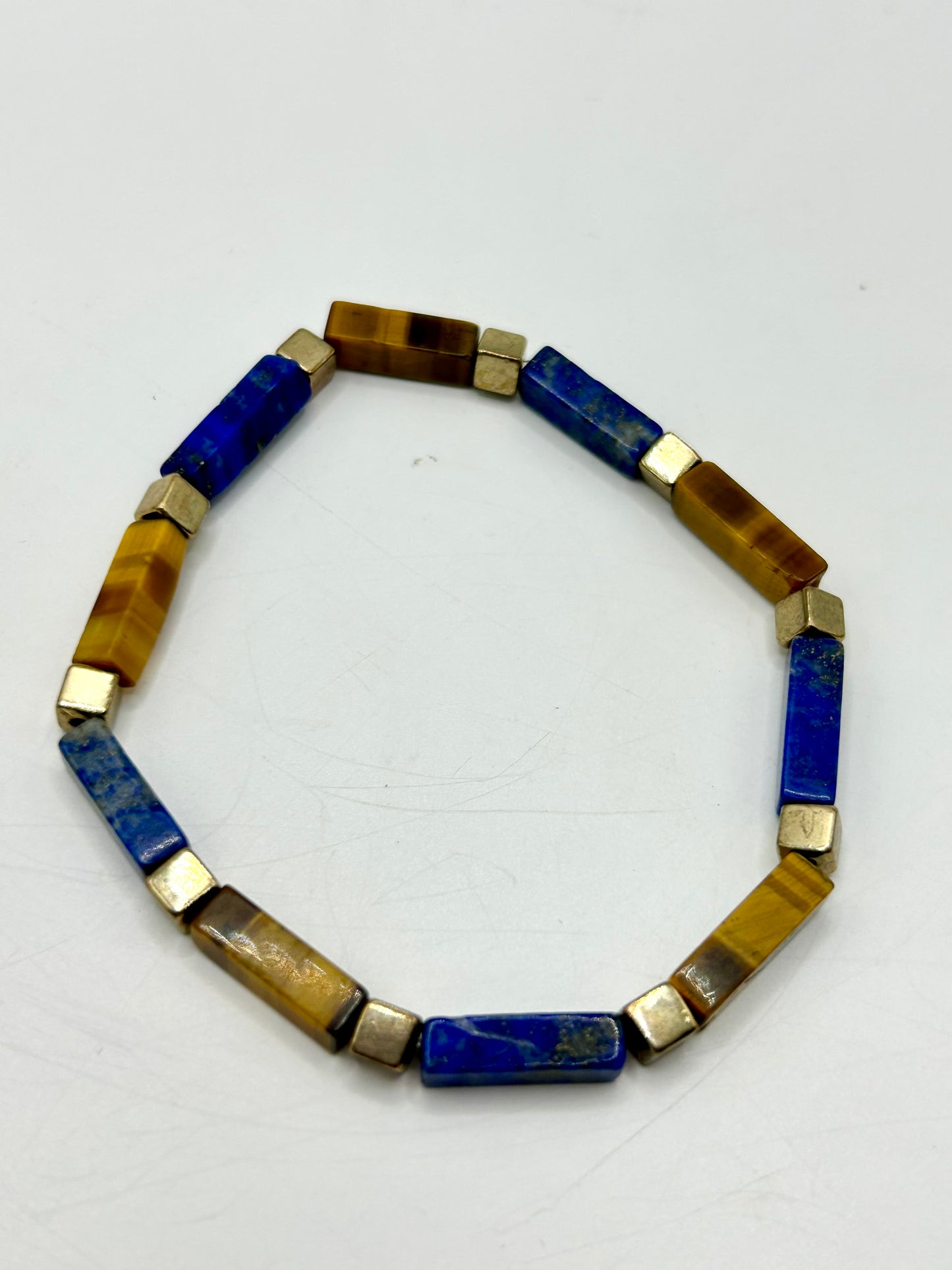 Lapis Lazuli & Tiger's Eye Gemstone Bracelet