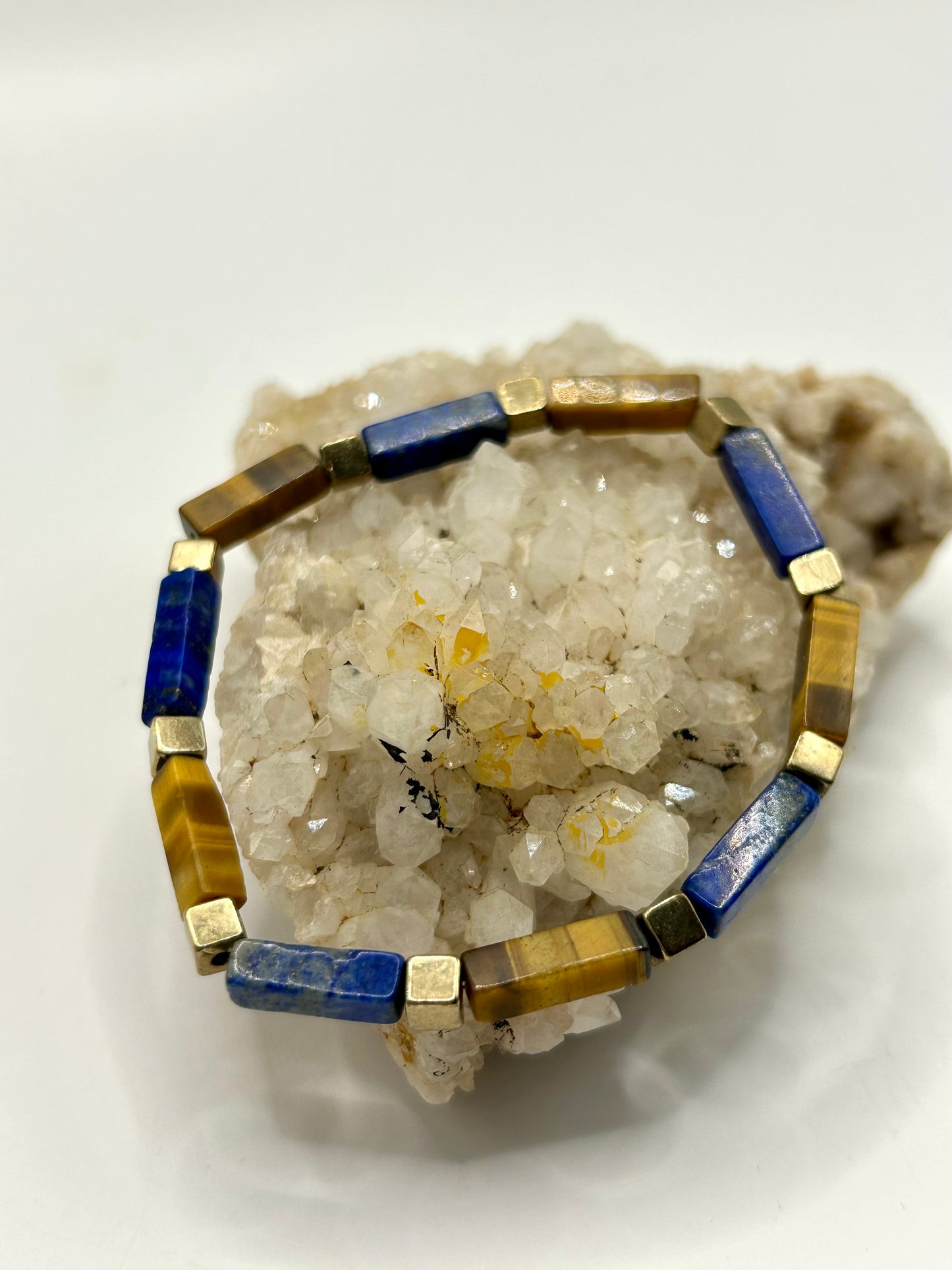 Lapis Lazuli & Tiger's Eye Gemstone Bracelet