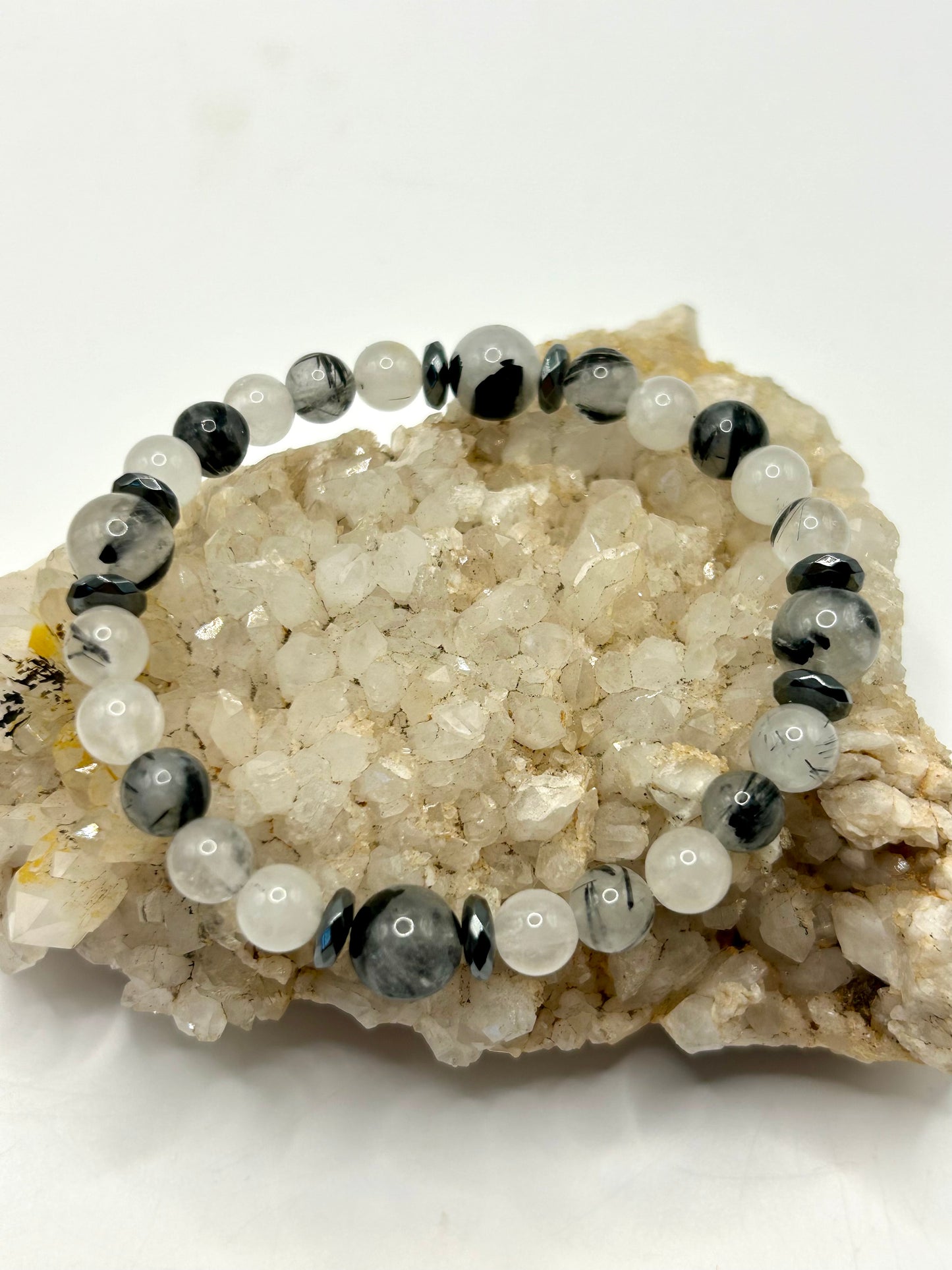 Tourmalinated Quartz Gemstone Bracelet