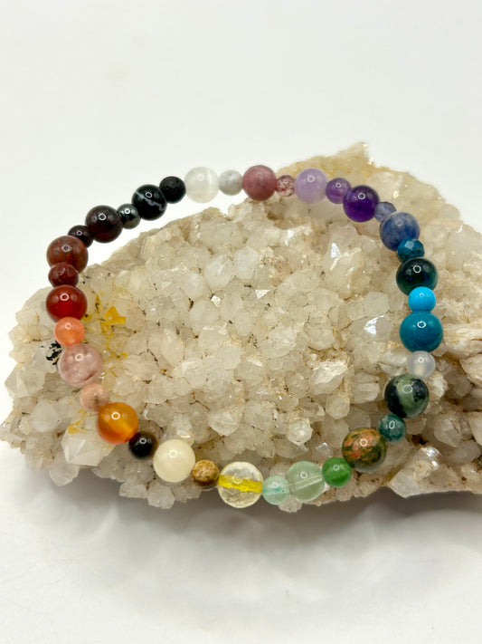 Rainbow Ombre Mixed Gemstone Bracelet