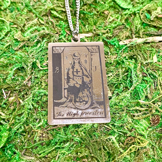 The High Priestess Tarot Card Necklace.