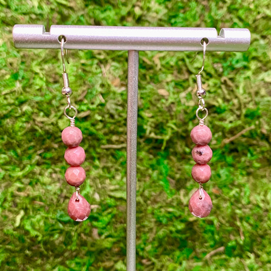 Rhodonite Teardrop Earrings