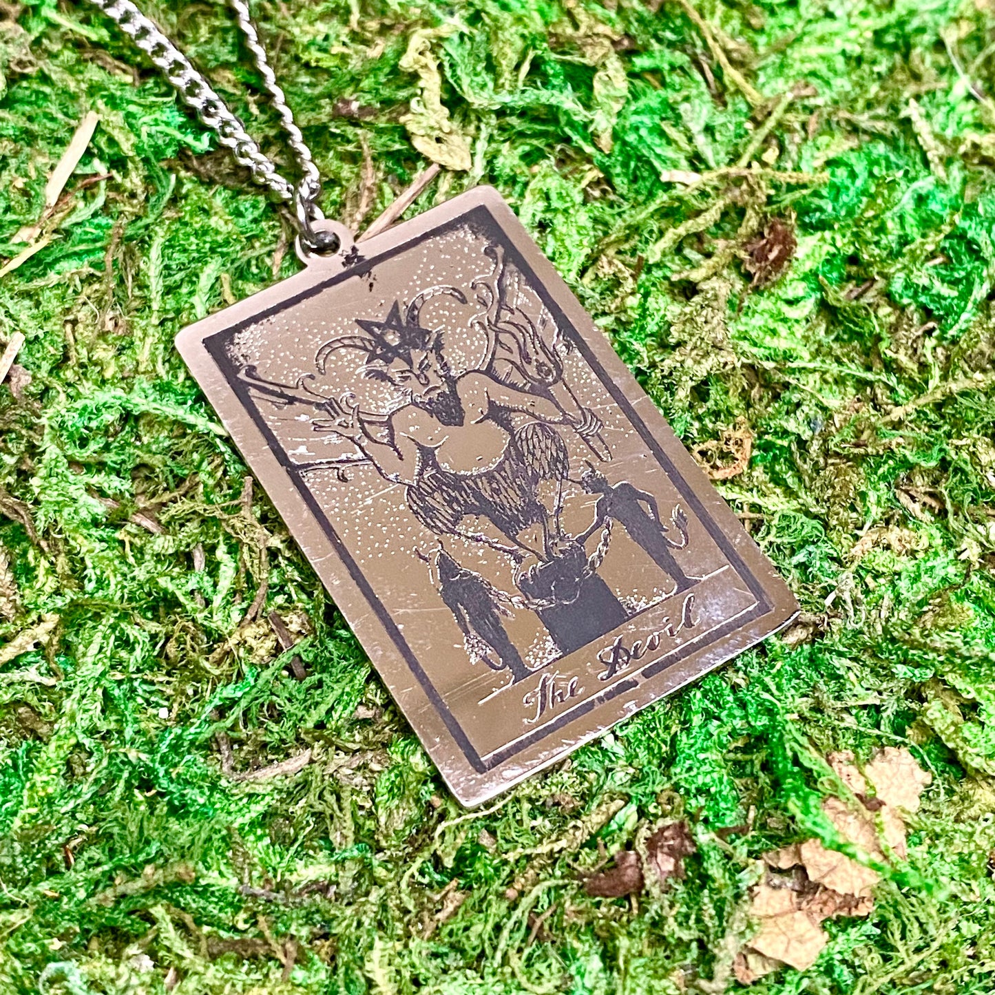 The Devil Tarot Card Necklace.