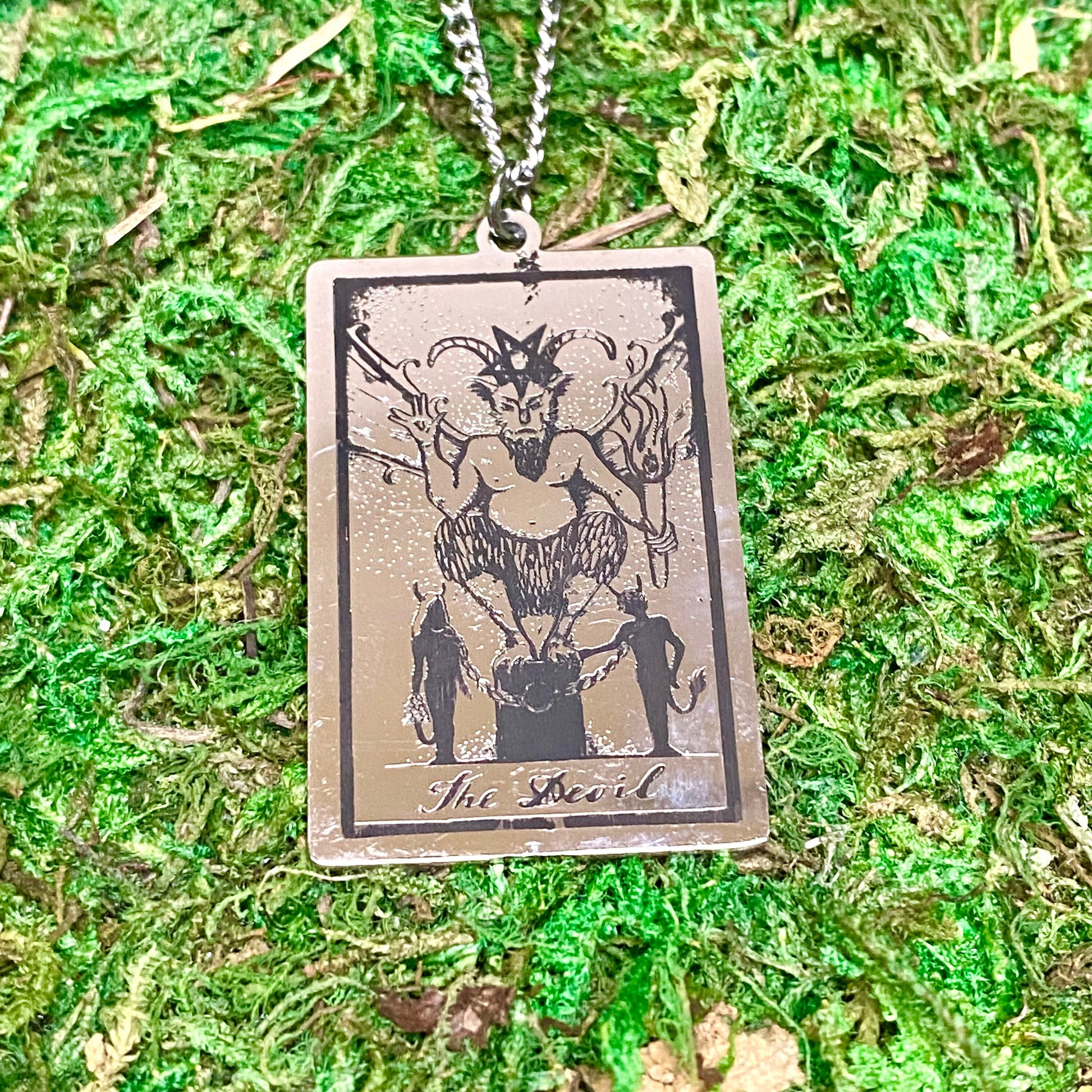 The Devil Tarot Card Necklace.