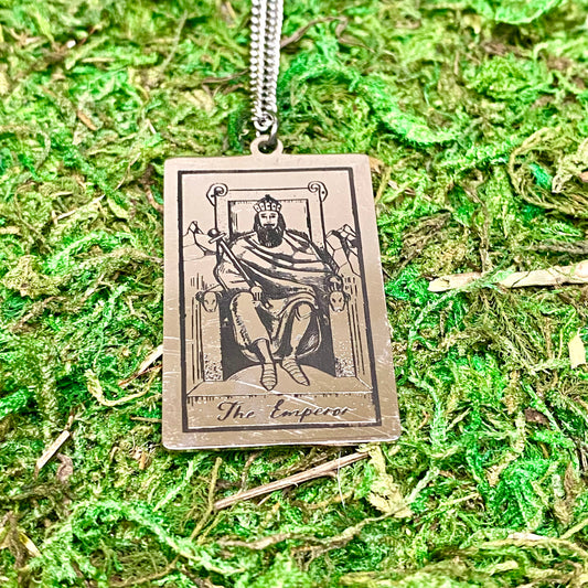 The Emperor Tarot Card Necklace.