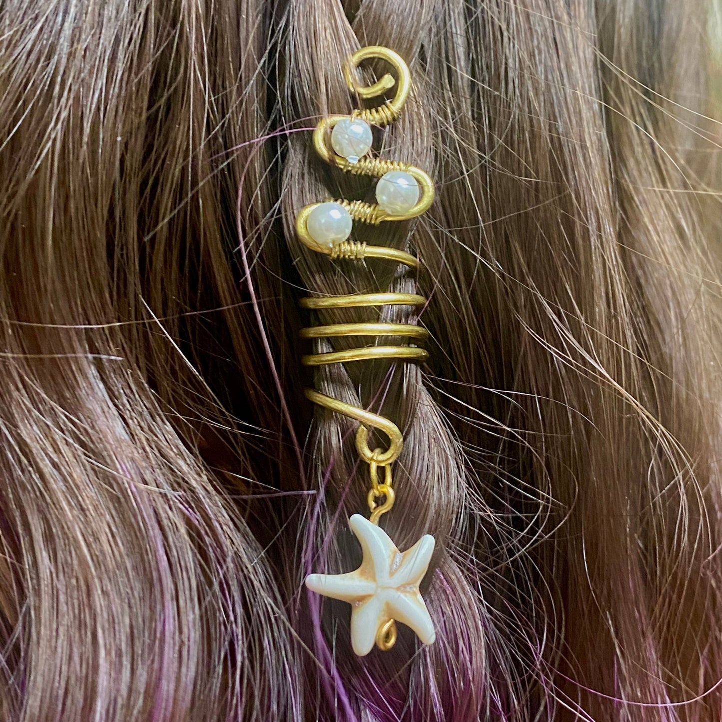 Wire Spiral Wrap Hair Jewelry.