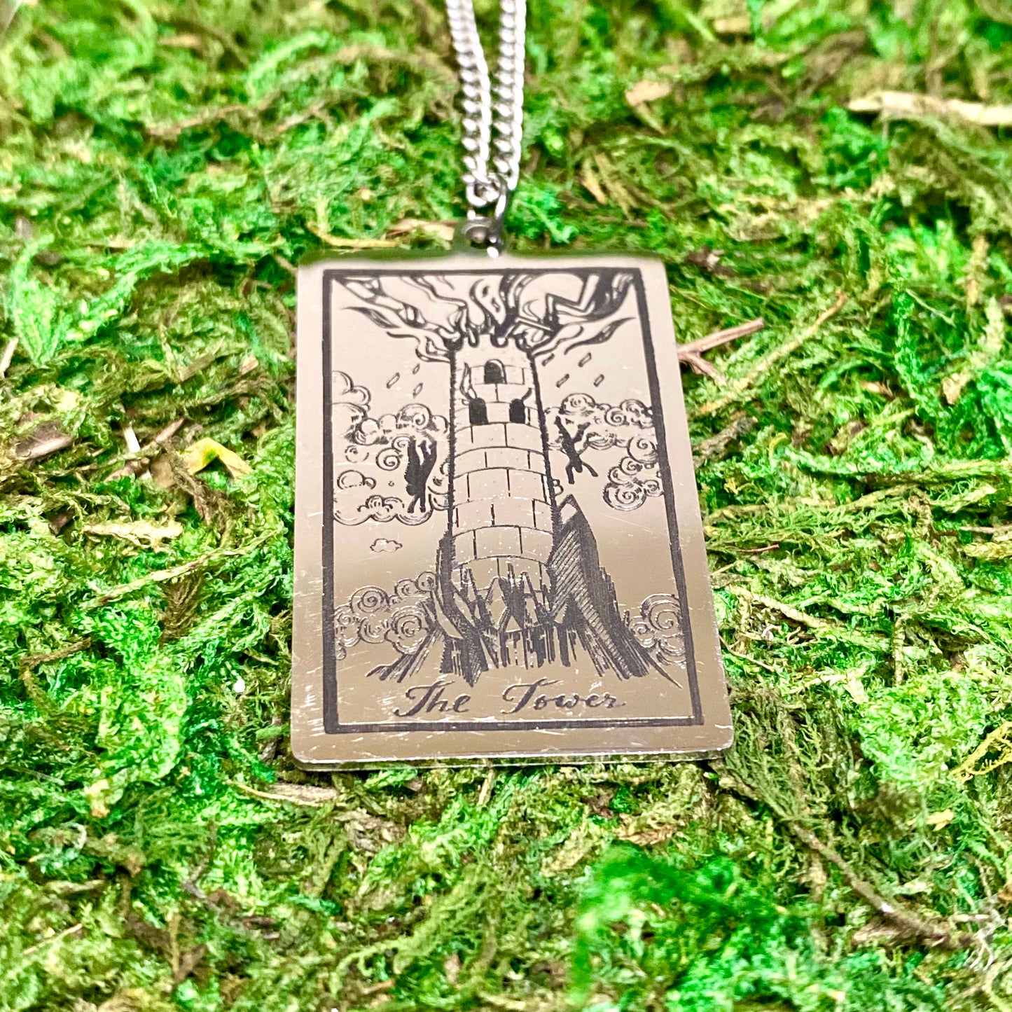 The Tower Tarot Card Necklace