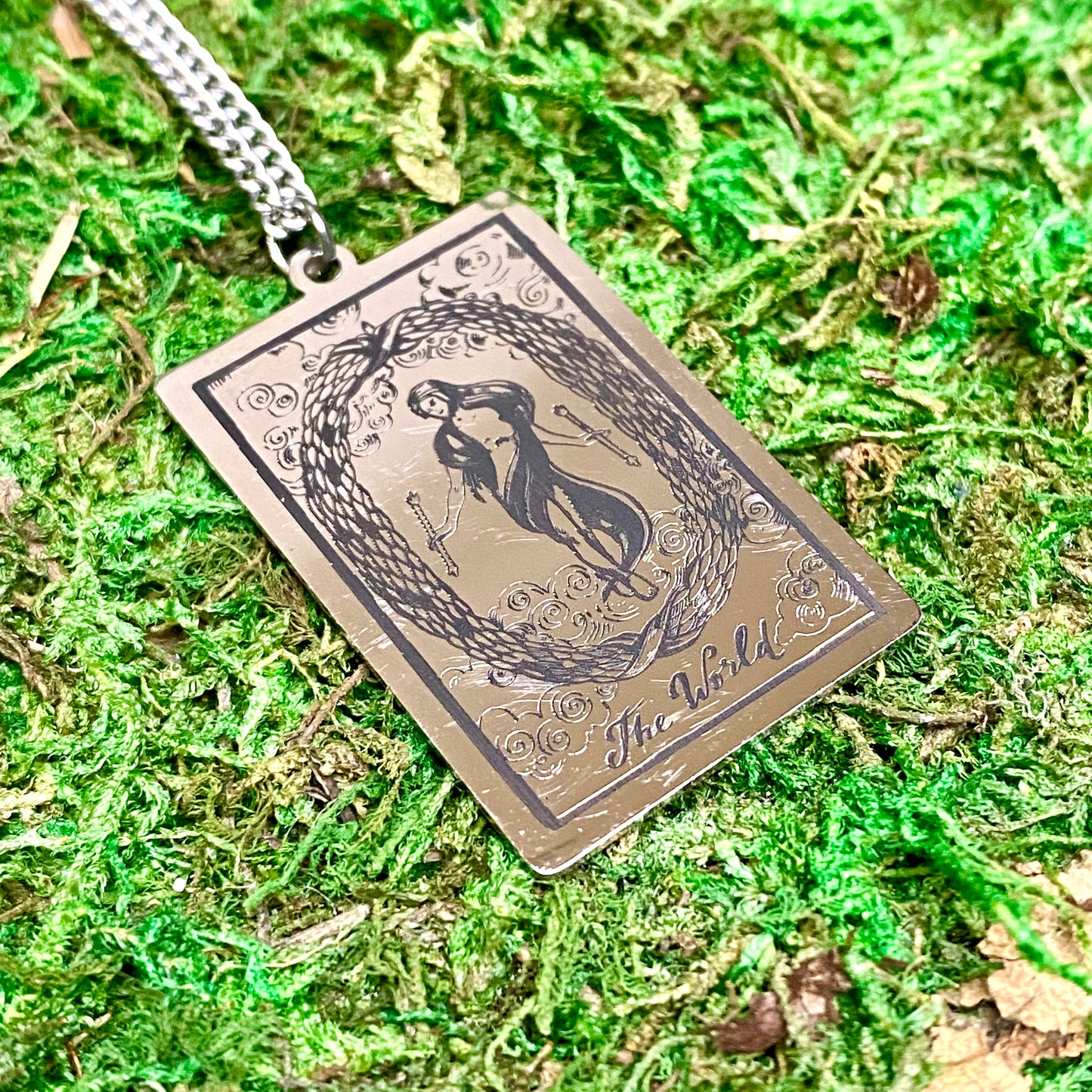 The World Tarot Card Necklace